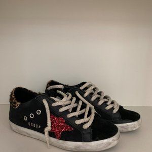 Golden Goose Superstar Canvas Leopard Sneakers